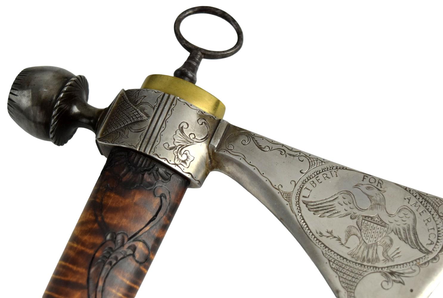 A custom made tomahawk to commemorate the Lewis & Clark expedition in 1803.