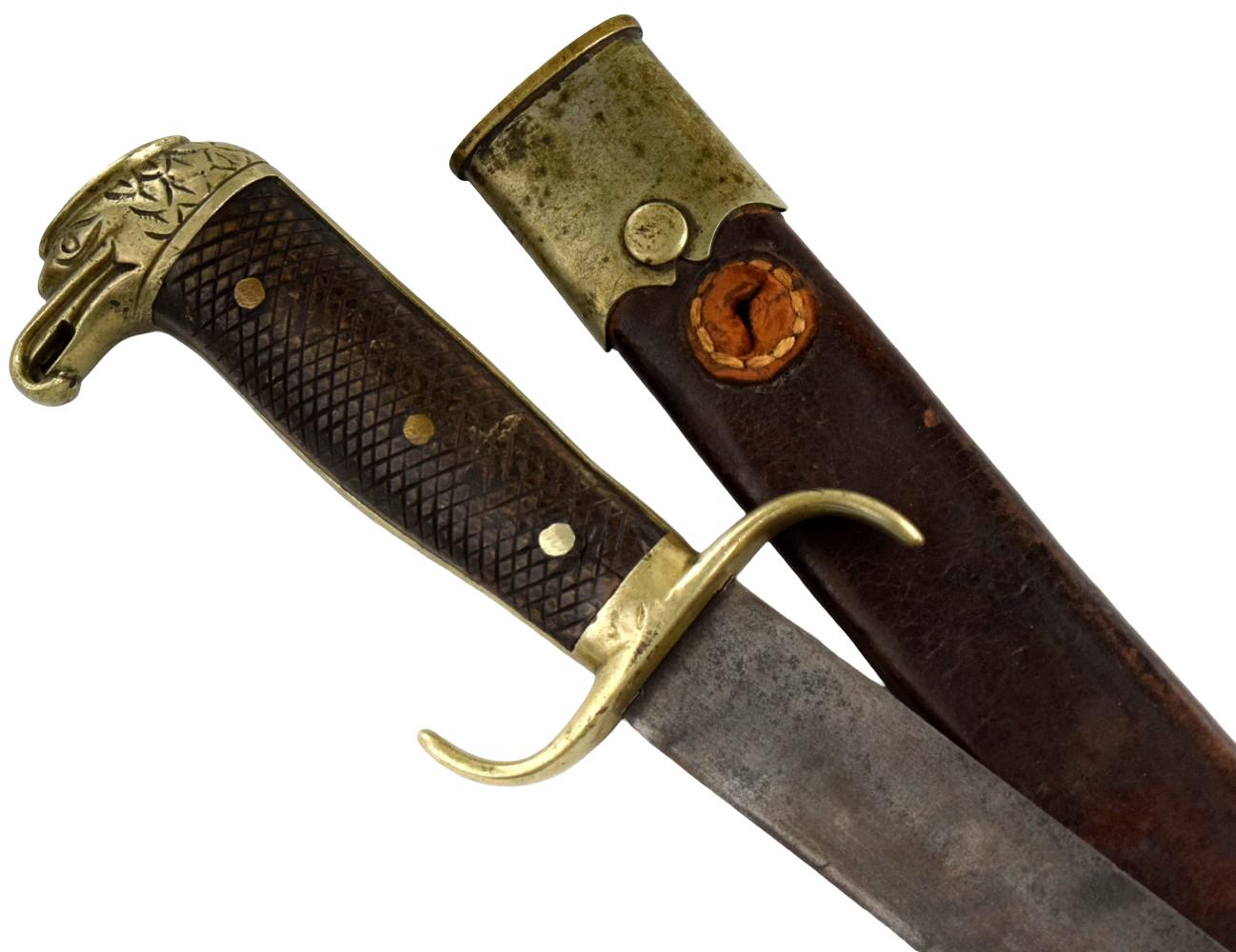 Nice 19th C. Mexican Military Machete Sword with Eagle Head Pommel