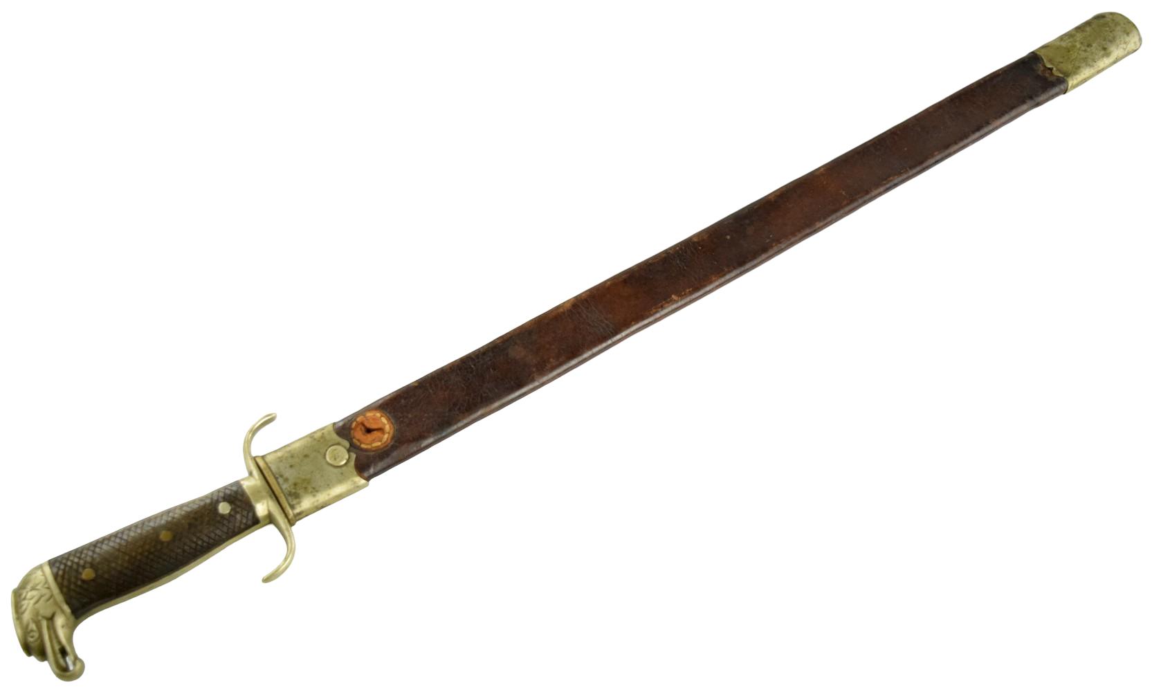 Nice 19th C. Mexican Military Machete Sword with Eagle Head Pommel
