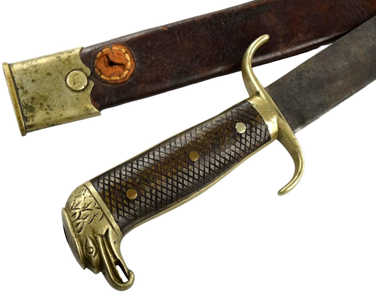 Nice 19th C. Mexican Military Machete Sword with Eagle Head Pommel