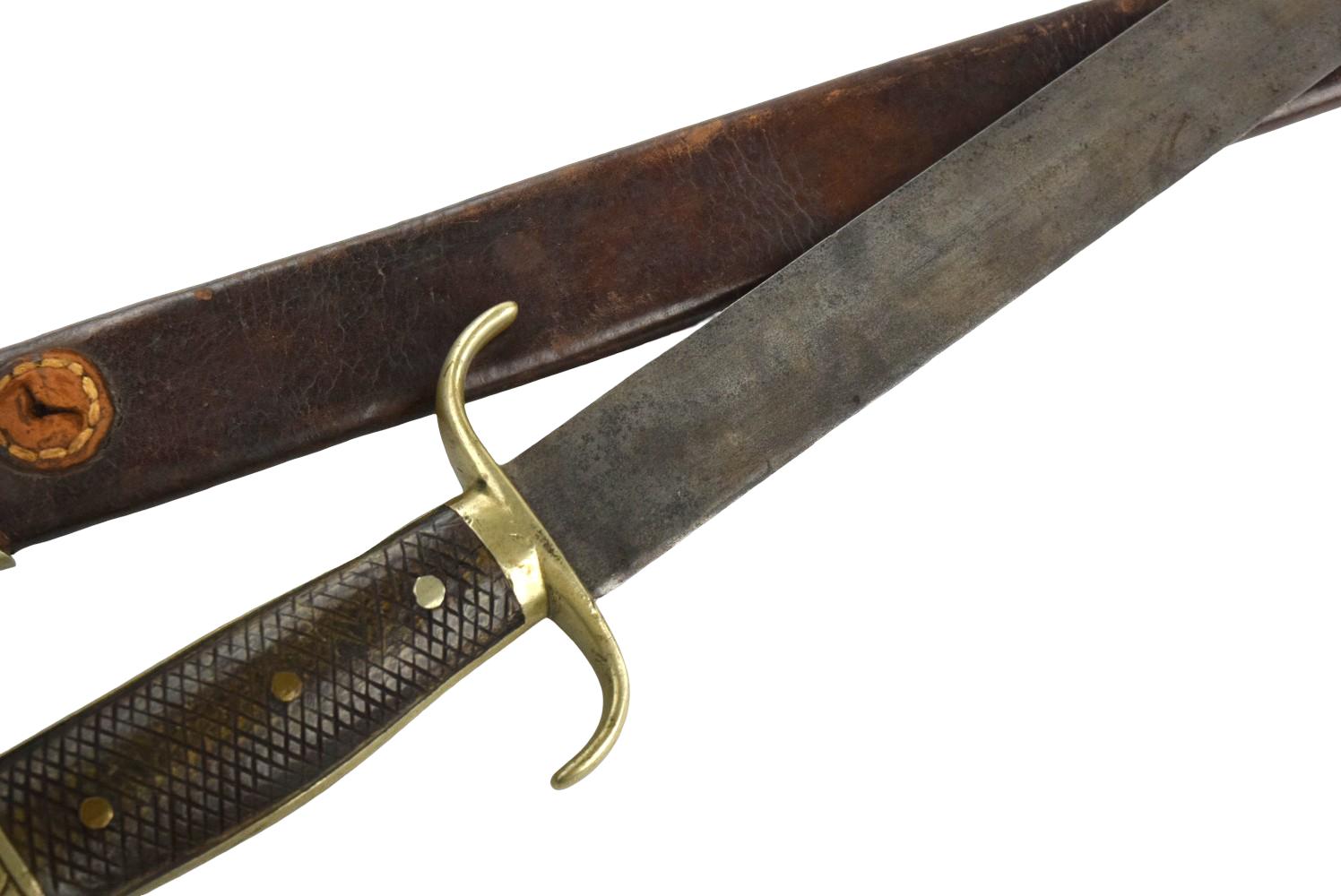 Nice 19th C. Mexican Military Machete Sword with Eagle Head Pommel