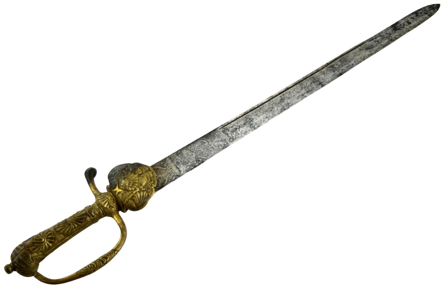 18th-century German hunting sword Dagger ~ Nice engraved blade