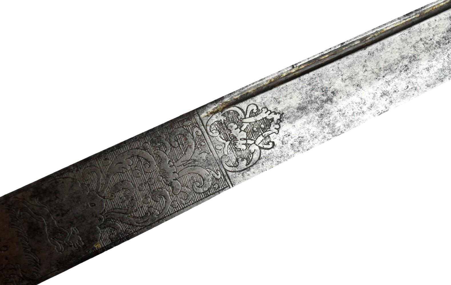 18th-century German hunting sword Dagger ~ Nice engraved blade