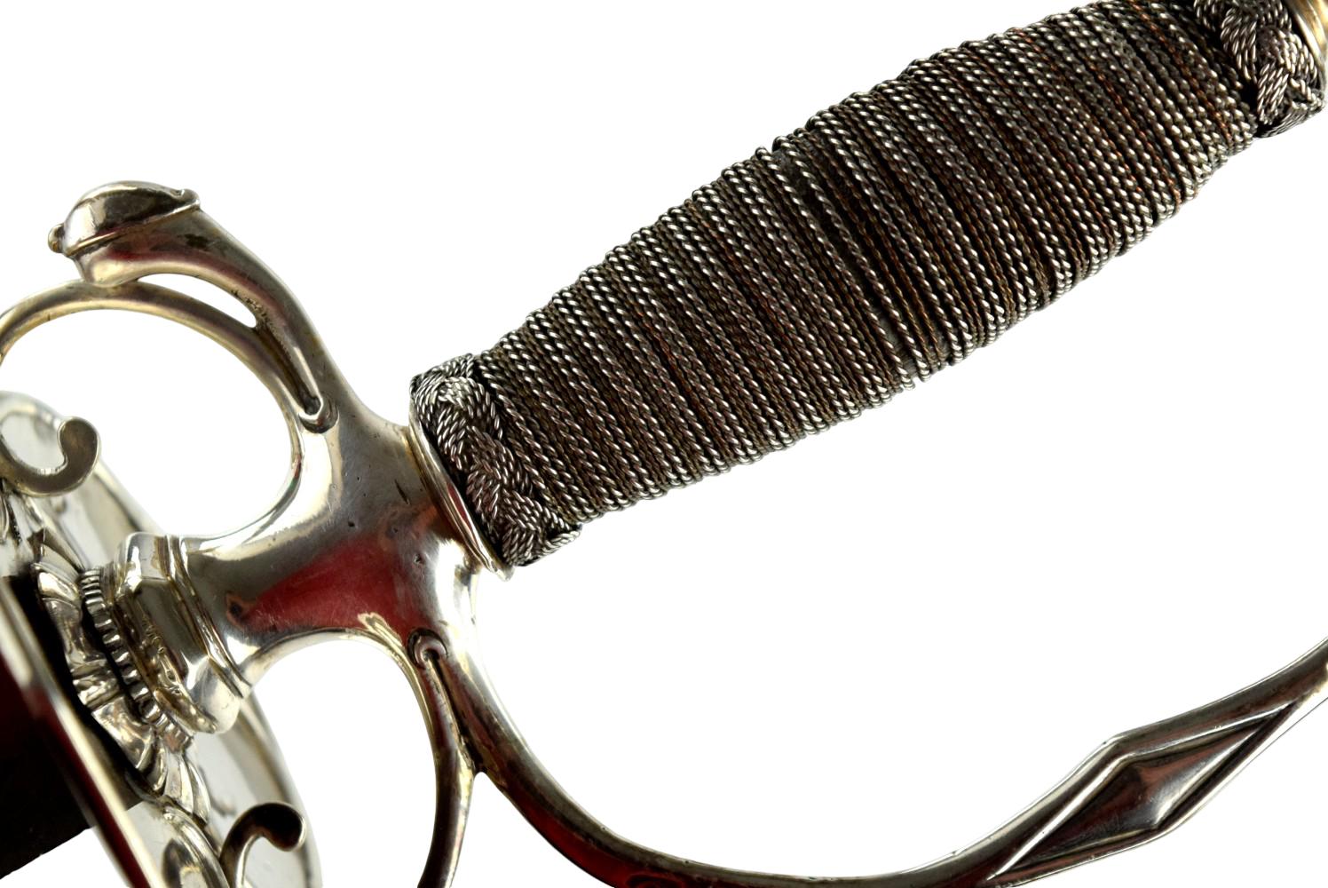 Very Good American Revolution Era Officer's Rapier Sword with Solid Silver Hilt