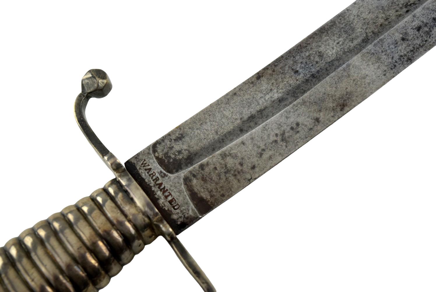 US Revolutionary War Period Eagle-Head Officers / Militia Saber with Ribbed Silver Hilt & Chain Guard, by Barry - EXTREMELY RARE MAKER
