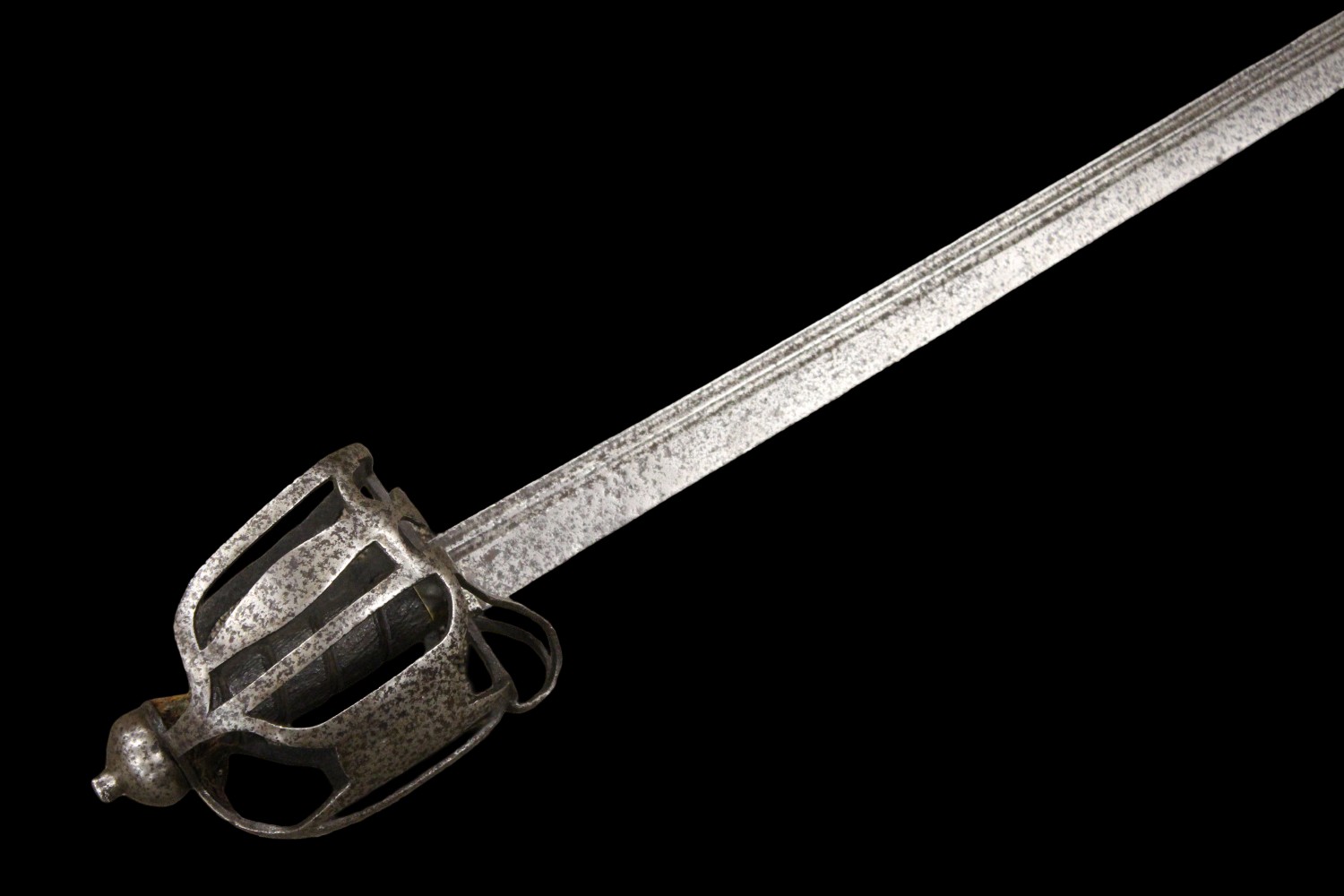 Rare American Revolution era or Earlier Scottish Basket-hilt Back Sword