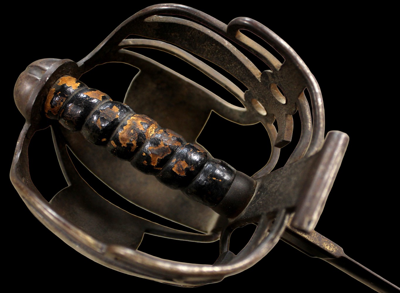 18th-19th C. Scottish Officer Basket-hilt Battle Broad Sword, Blade Maker Marked