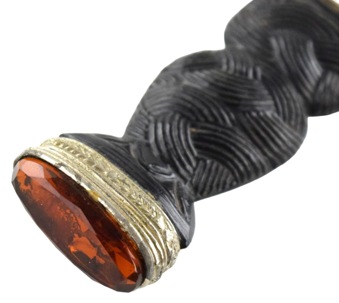Vintage Scottish Highland Sgian-Dubh Dress Dagger with Carved Ebony Handle