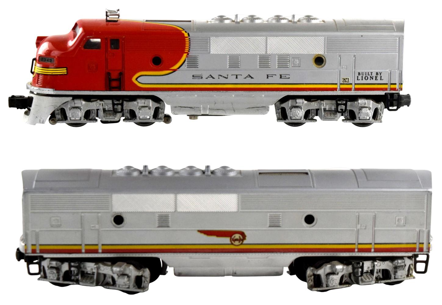 Vintage Lionel Santa Fe 2333-20 Diesel F3 Locomotive With 2343 Unit