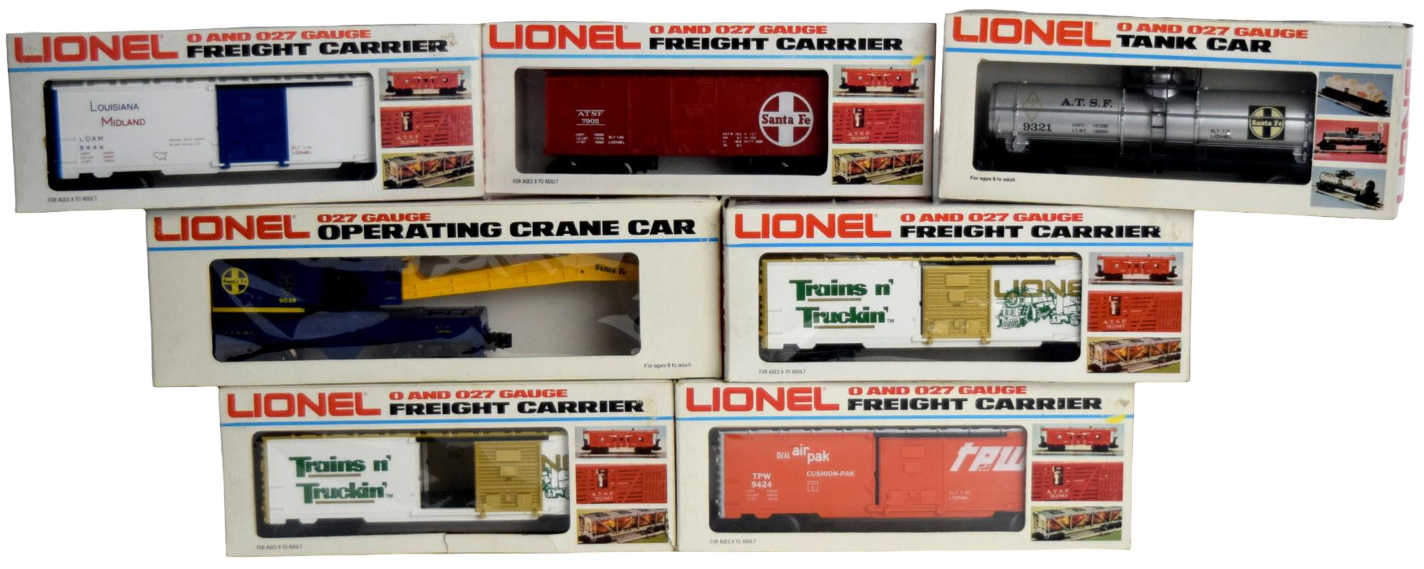 Lot 7 Lionel Train 0 & 027 Gauge Cars With Boxes