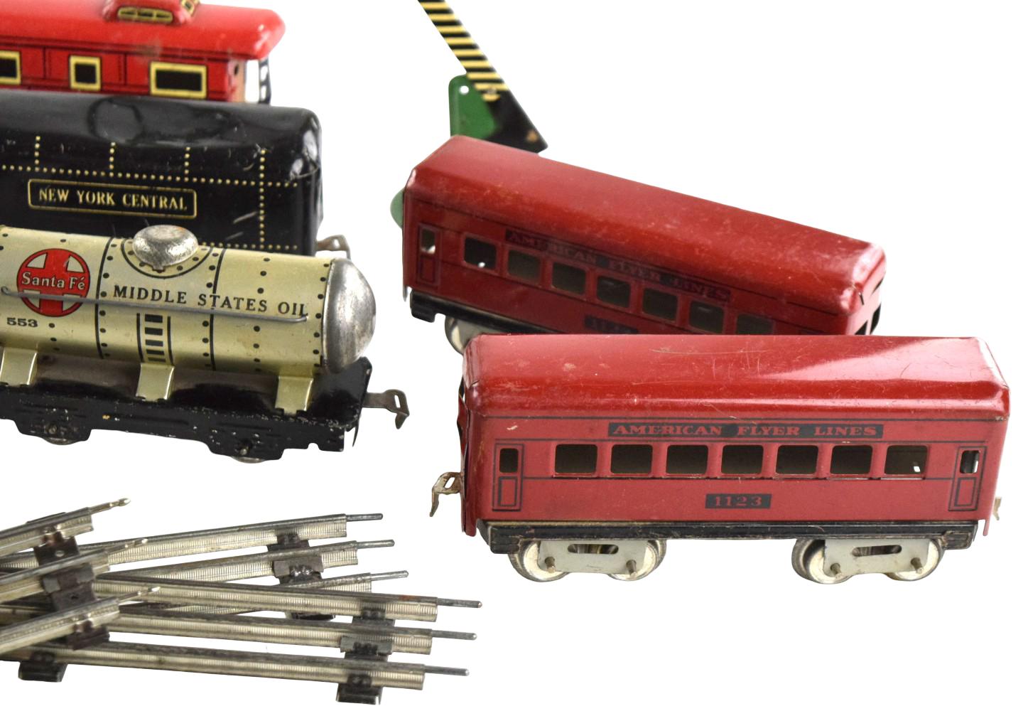 Group Vintage Railroad Toy Cars And Accessories