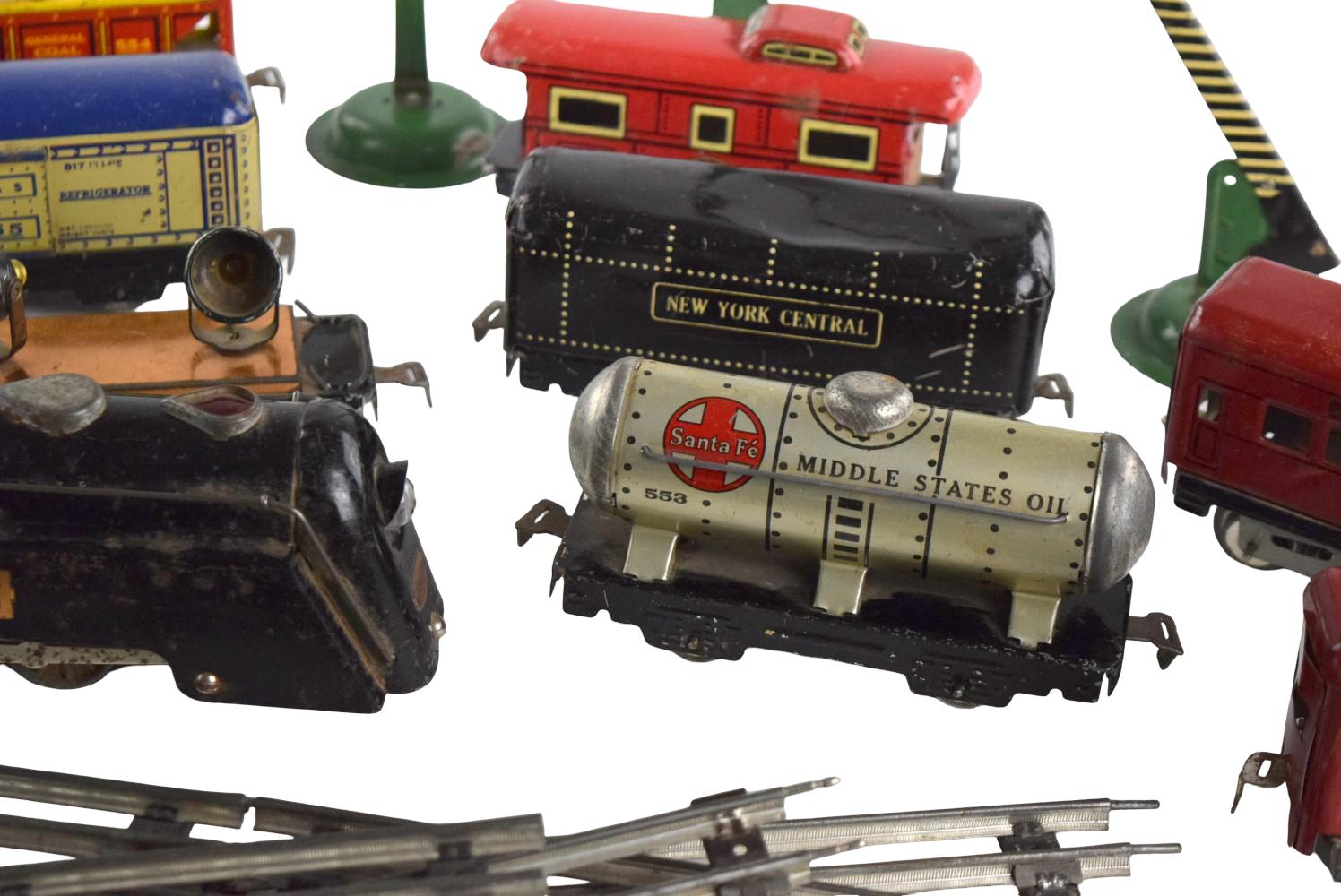 Group Vintage Railroad Toy Cars And Accessories