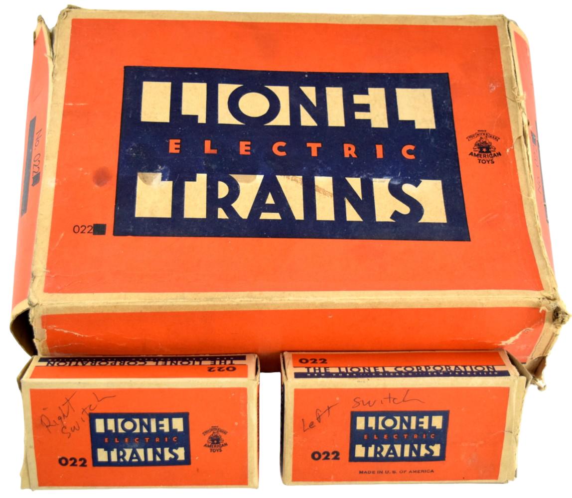 Lionel 022 O Gauge Left-Hand & Right-Hand Electric Remote Switches/Box