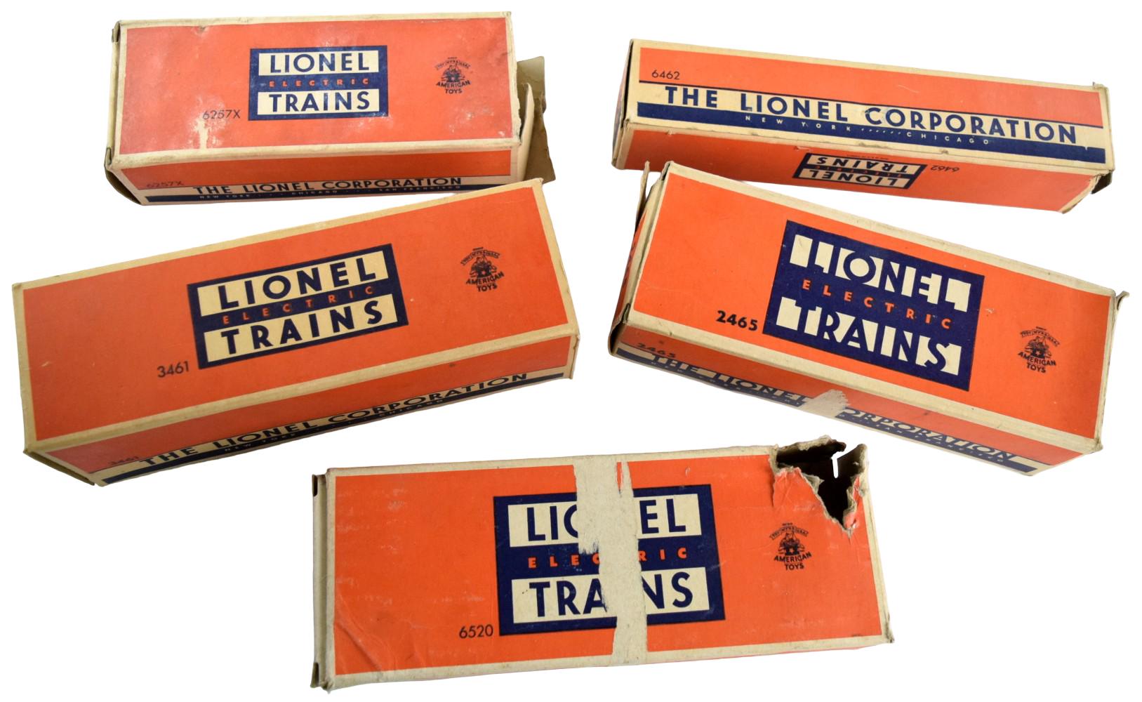 Postwar Lionel # 6462, 6520, 6257, 2465, 3461 Freight Cars Set