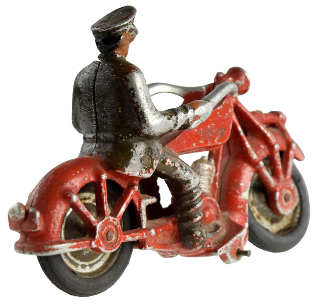 RARE 1930's Hubley Indian Police Motorcycle Cast Iron Toy