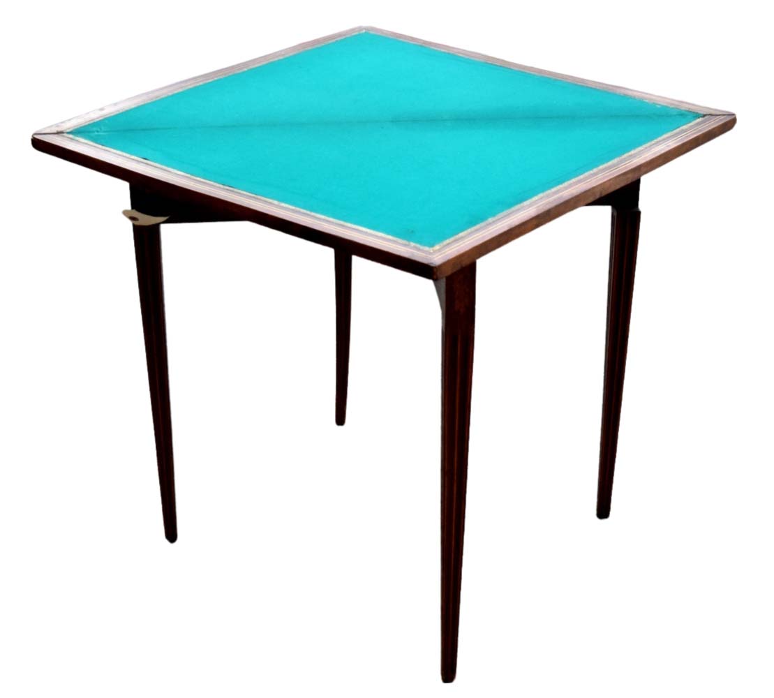 Exclusive 18th Century Triangular Folding Inlaid Game Table
