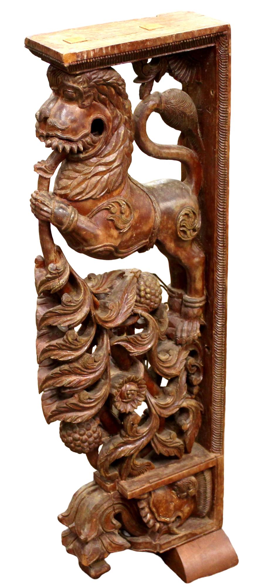 Hand Carved Wood Furniture Part Object