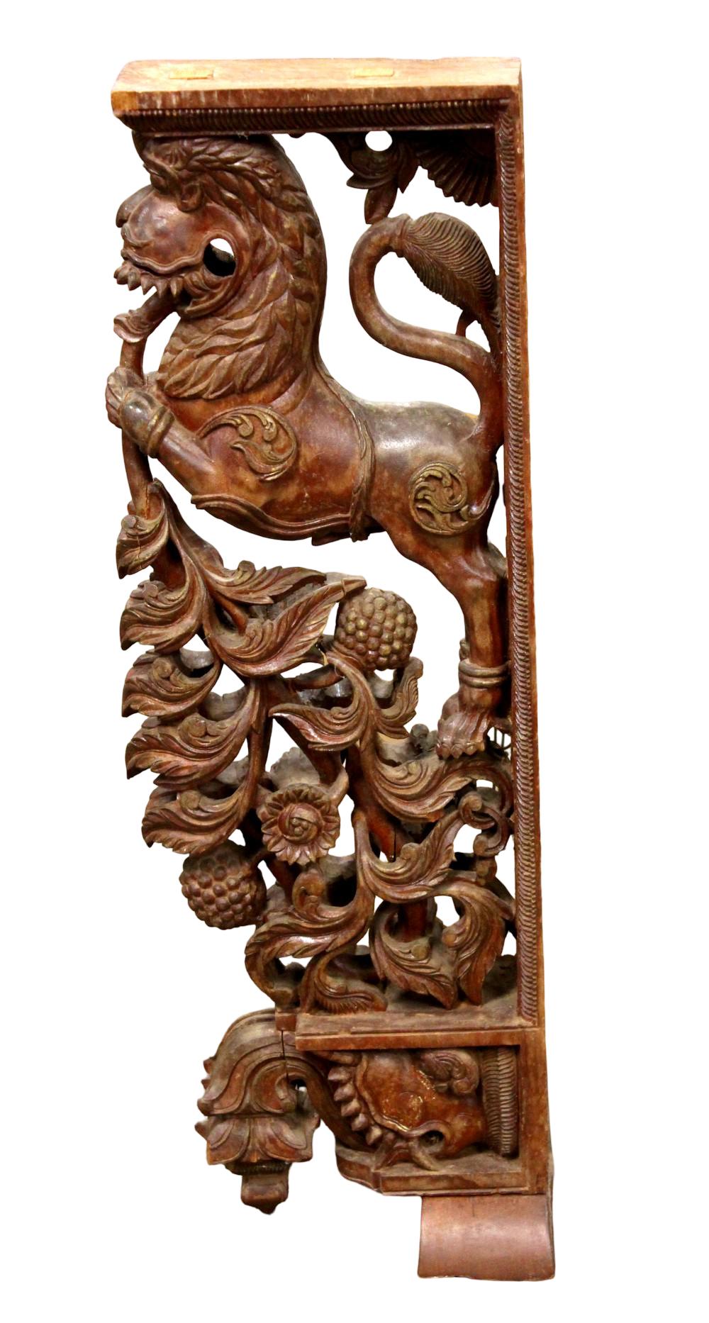 Hand Carved Wood Furniture Part Object