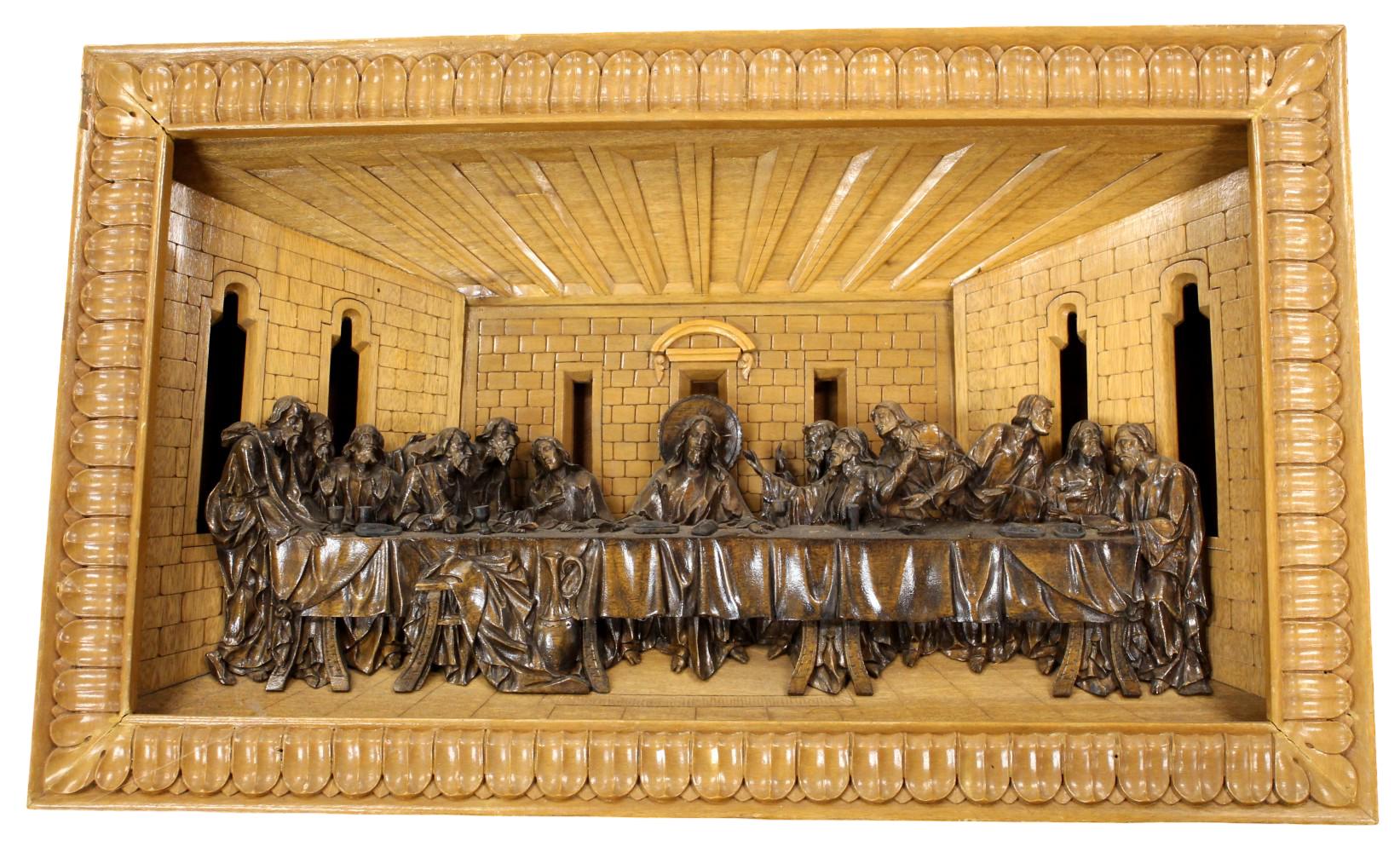 Exclusive Wood Carving Wall Plaque Last Supper