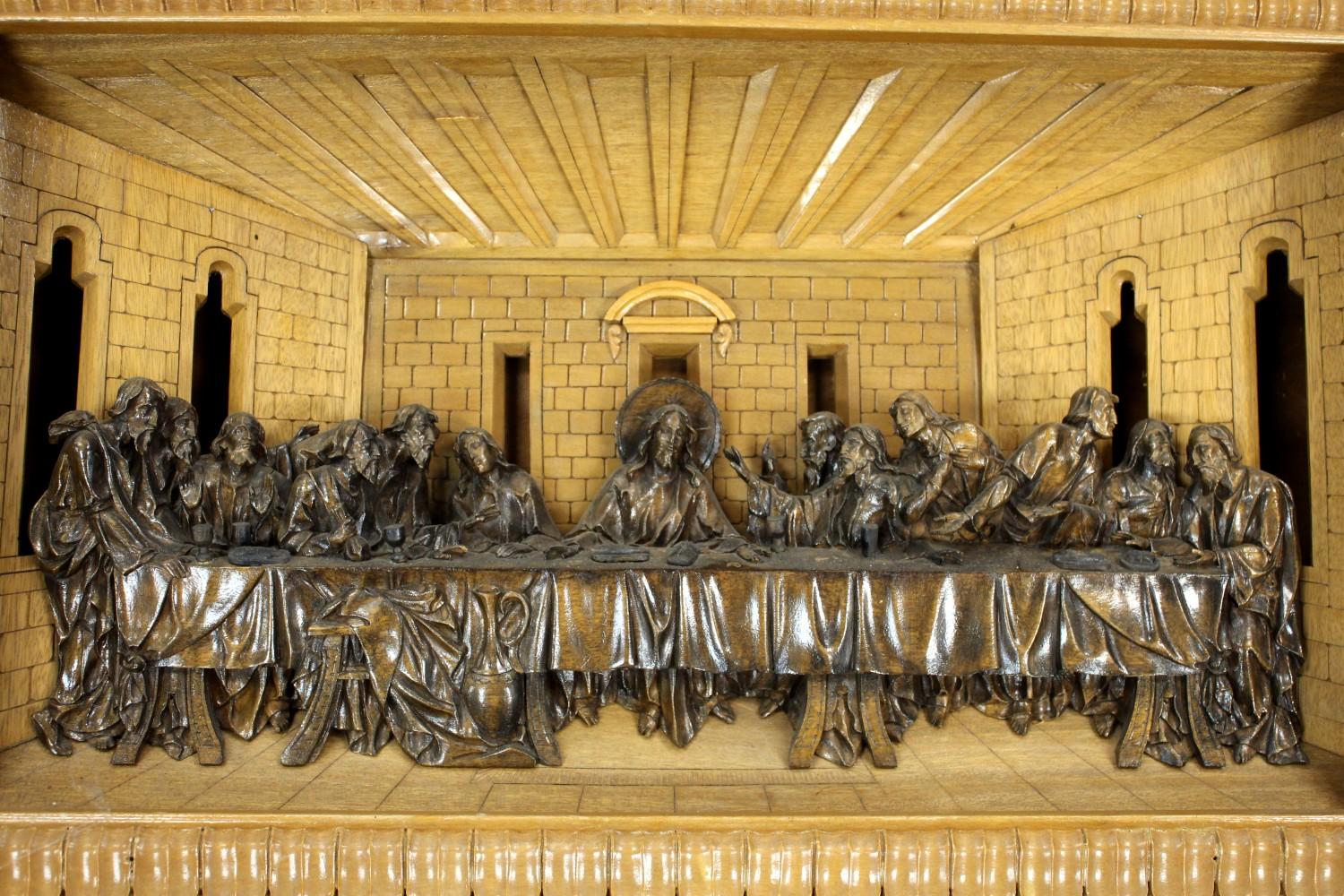 Exclusive Wood Carving Wall Plaque Last Supper