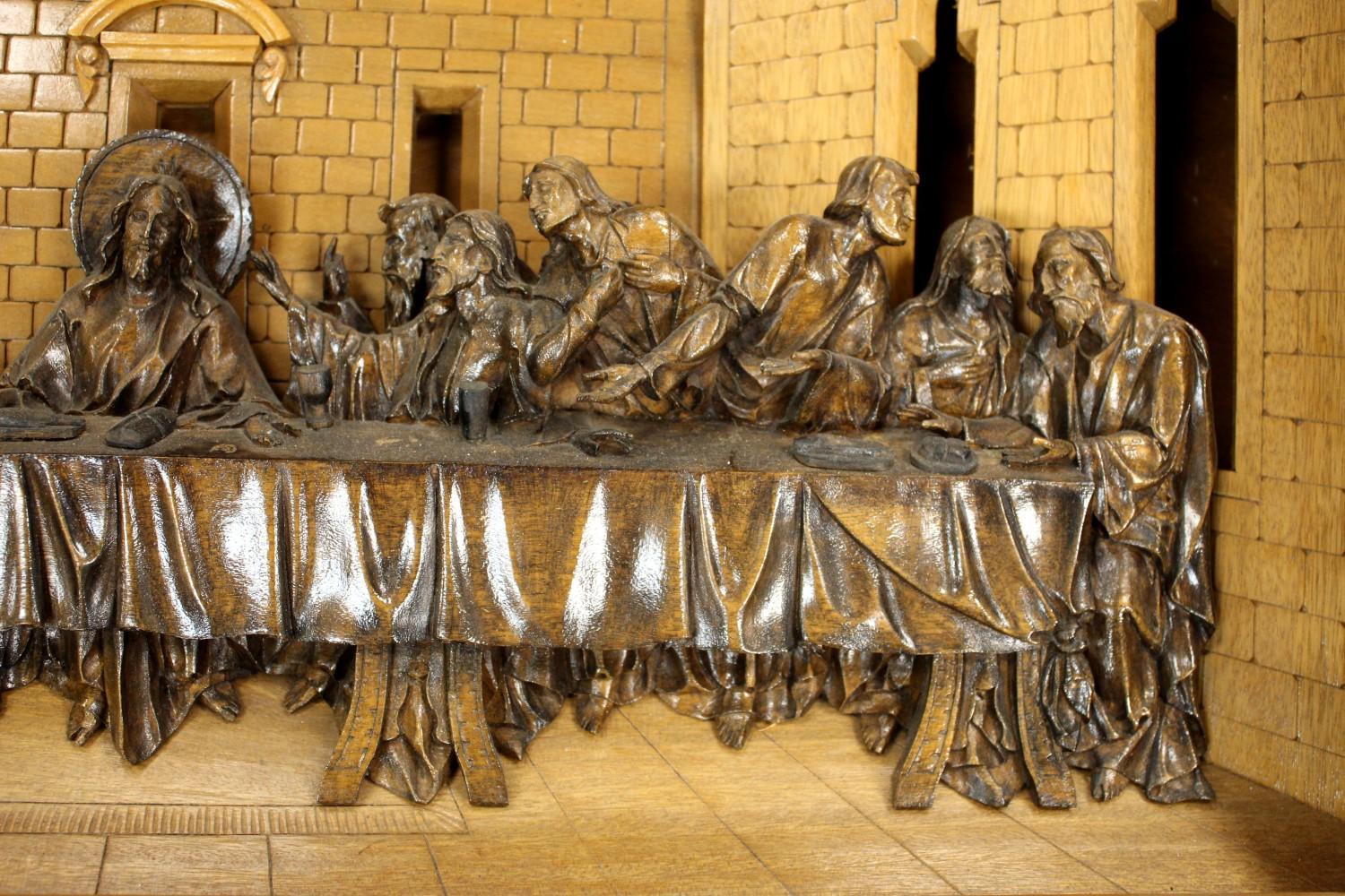 Exclusive Wood Carving Wall Plaque Last Supper