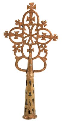 Ethiopian Orthodox Copper Alloy Cross. Processional crosses&acirc;distinctive symbols of Ethiopian 
