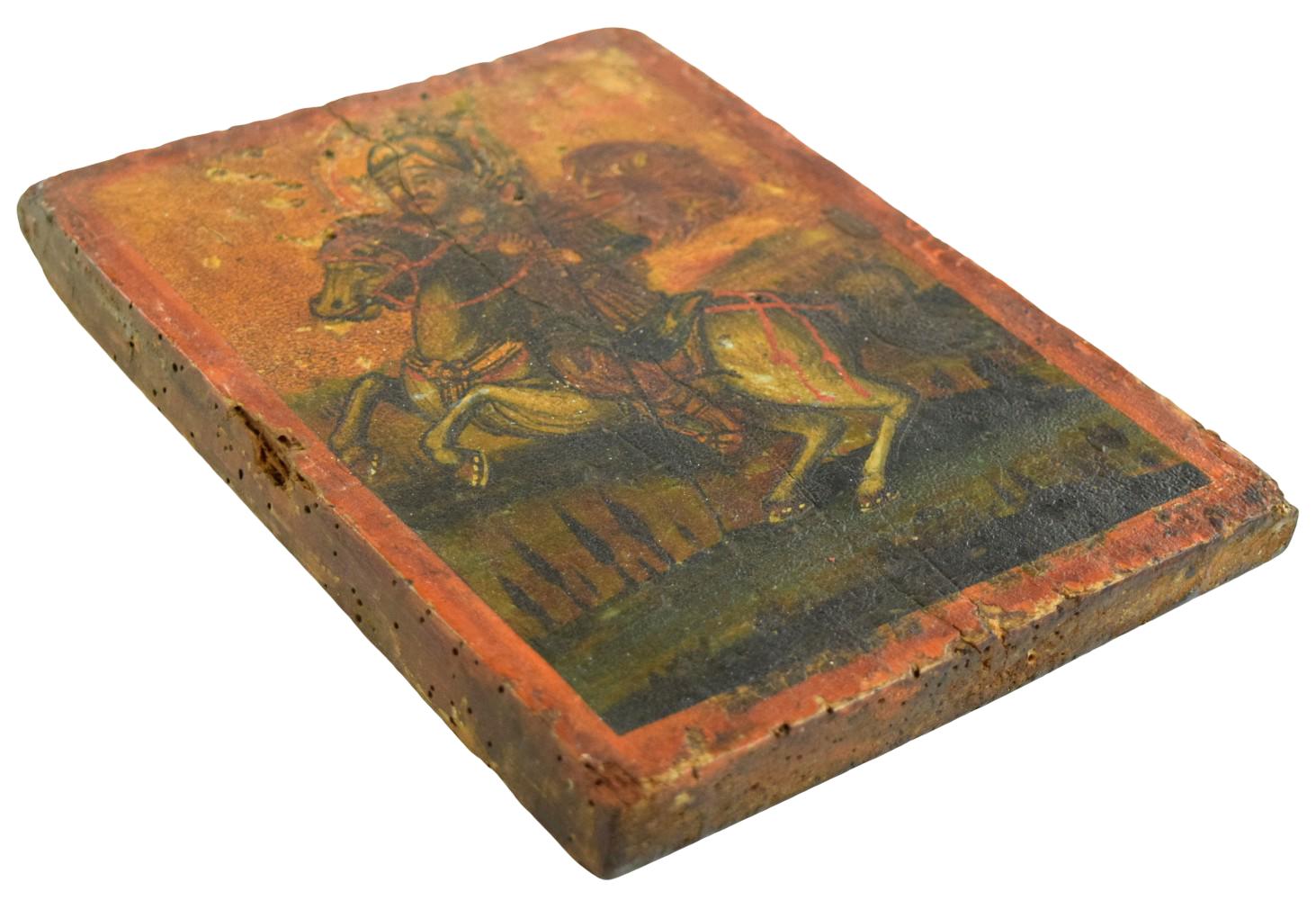 Greek Orthodox Icon of a Mounted Warrior Saint, Probably St. George, 18thâ19th Century