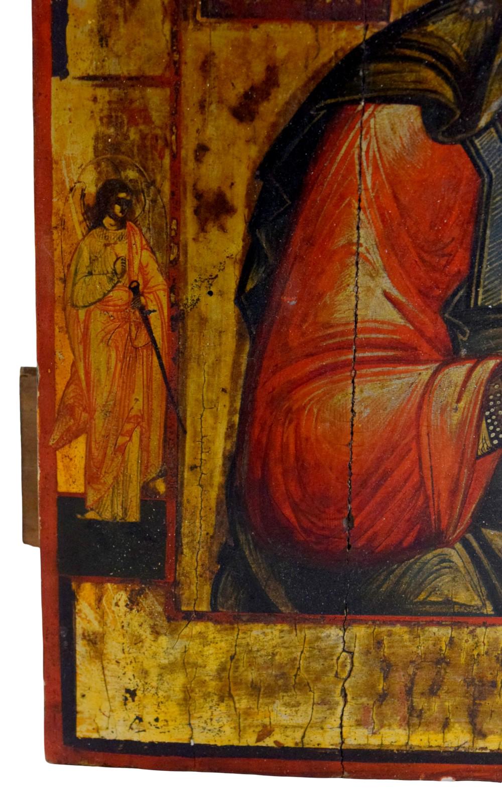 Russian Orthodox Icon of Christ Pantocrator with Saints, 18thâ19th Century