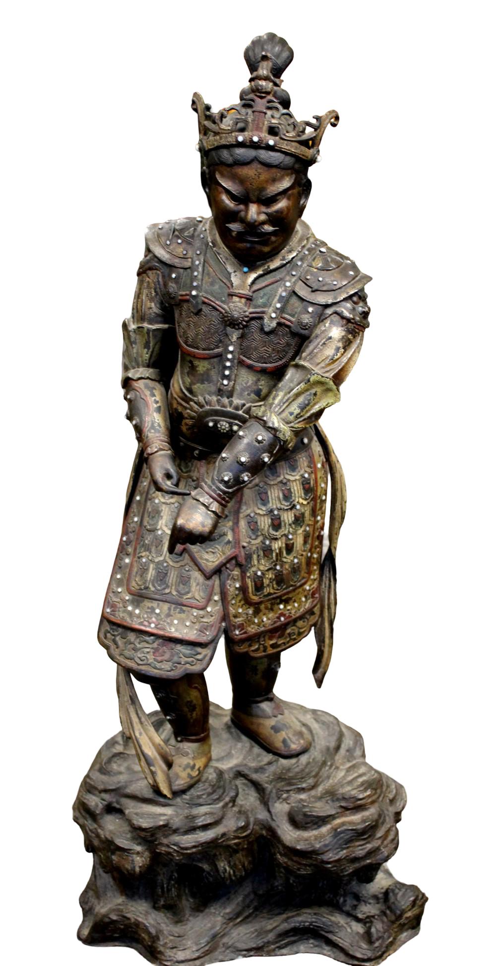 Amazing Antique Japanese Bronze Statue One Of The Twelve Divine Generals