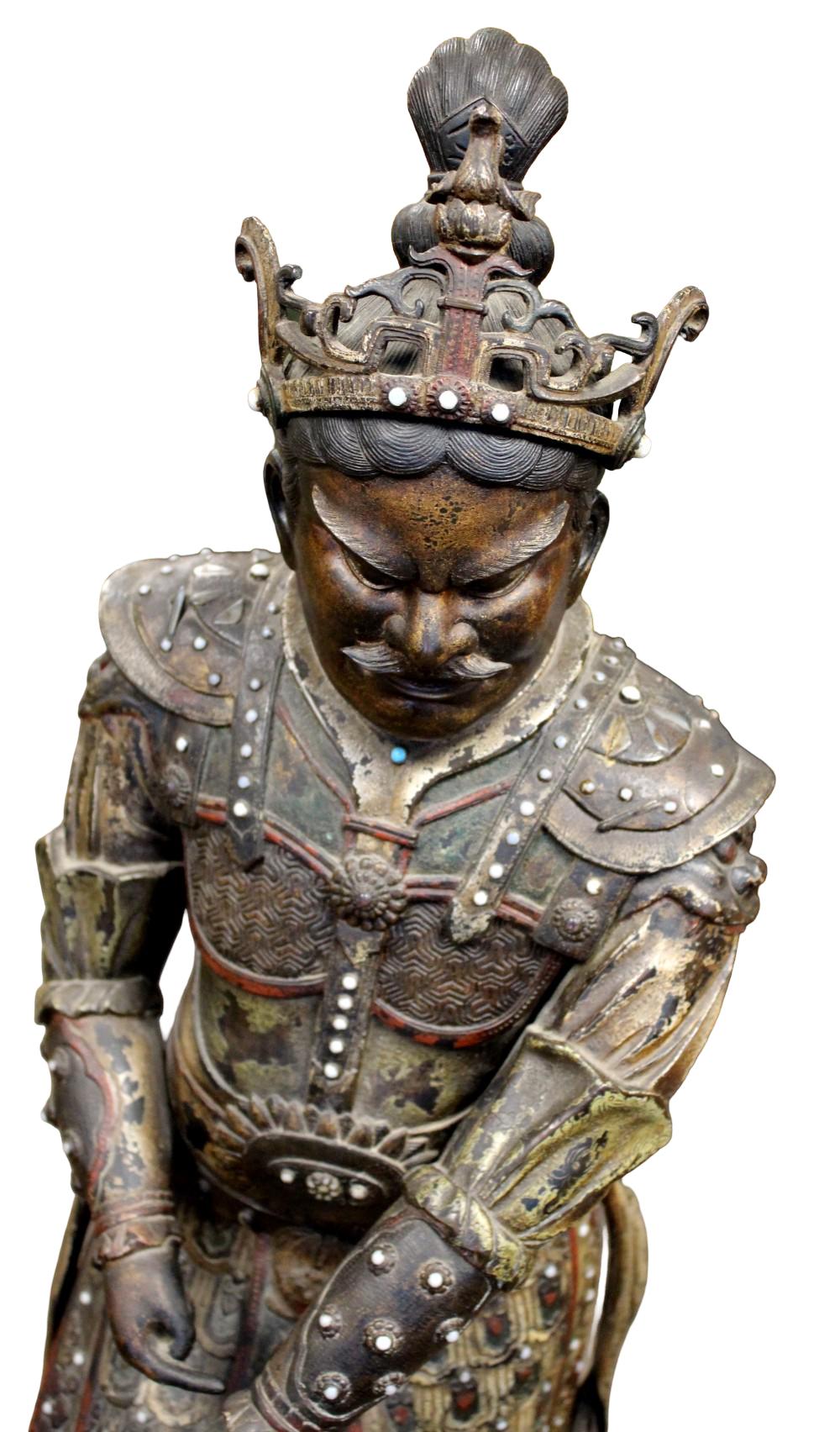 Amazing Antique Japanese Bronze Statue One Of The Twelve Divine Generals