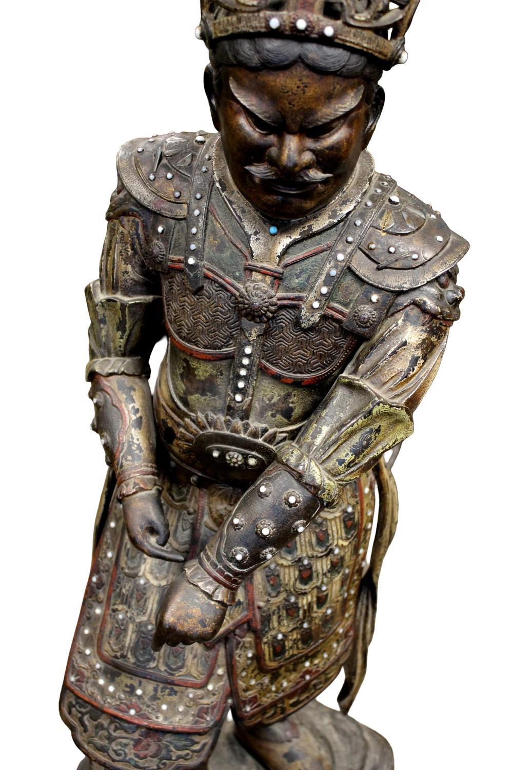 Amazing Antique Japanese Bronze Statue One Of The Twelve Divine Generals