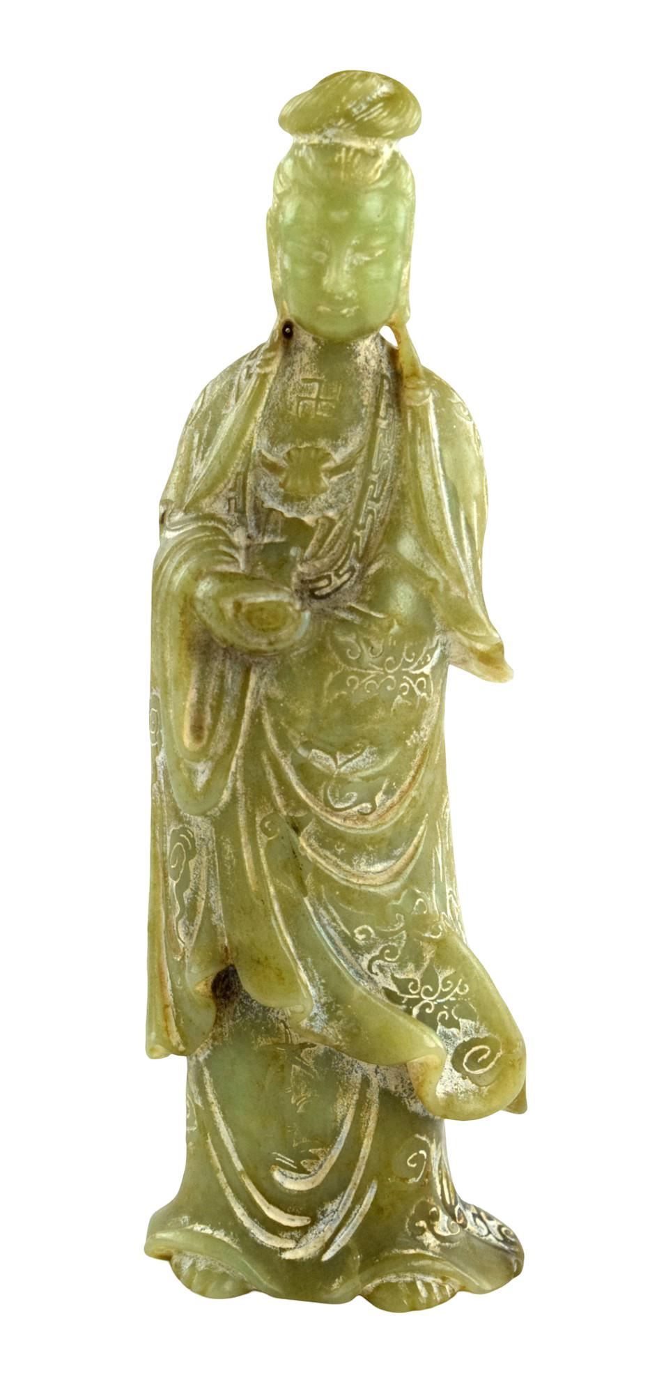 Fine Chinese Carved Hard Stone Guanyin