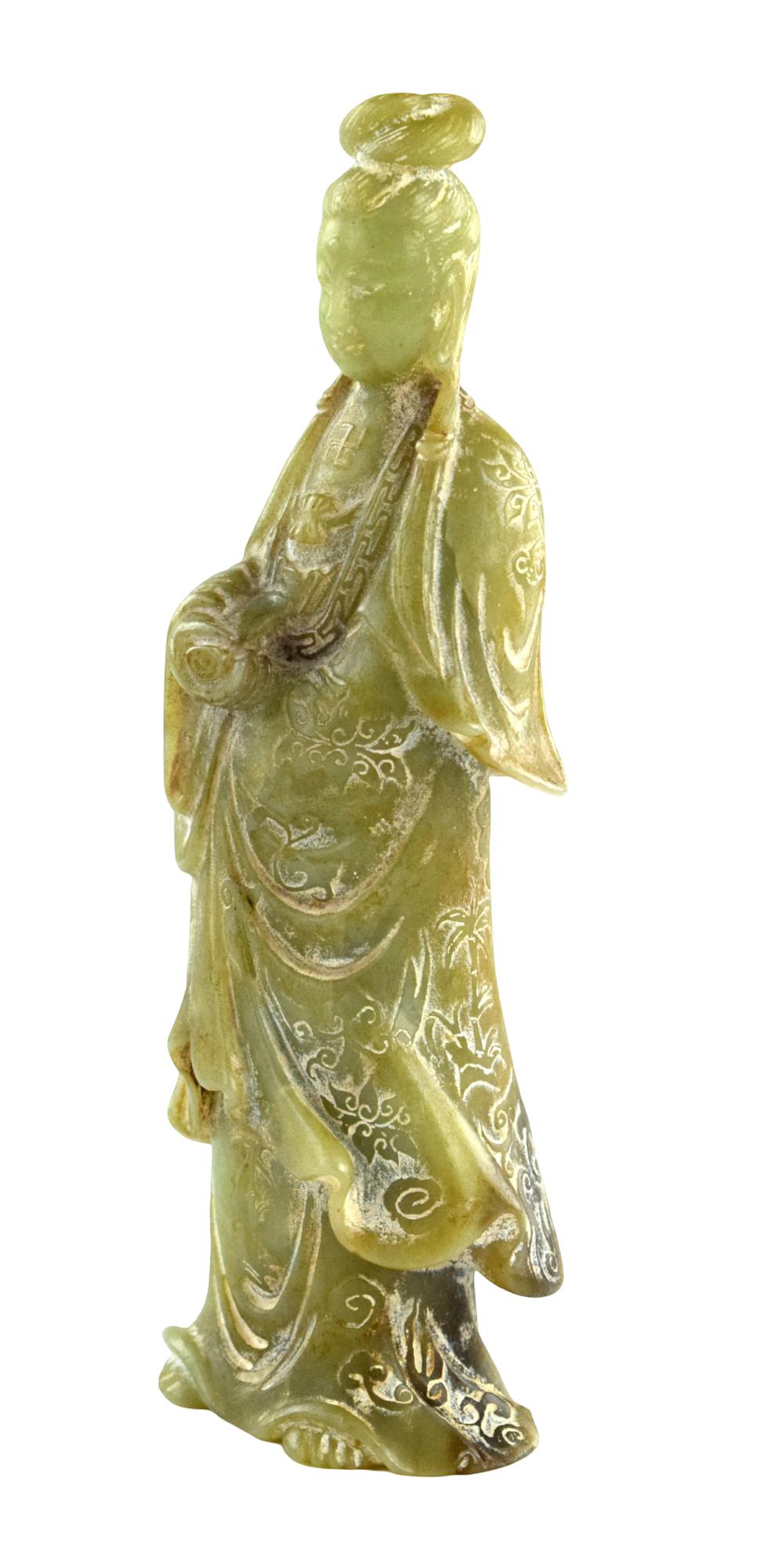 Fine Chinese Carved Hard Stone Guanyin
