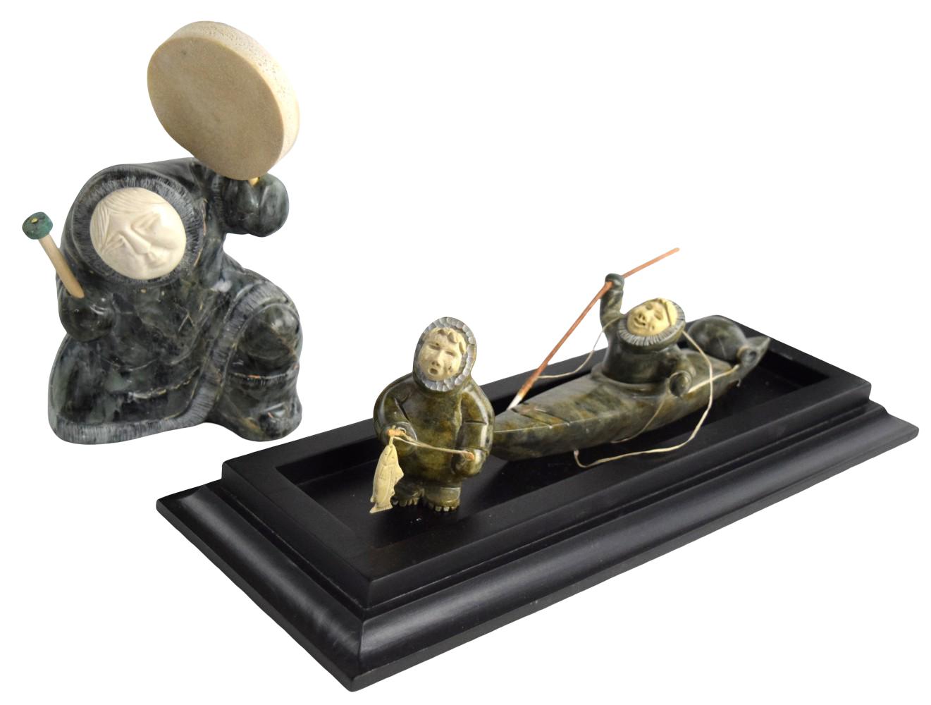 Group Eskimo Inuit Carvings by Alaska Carver Chivly Chupak
