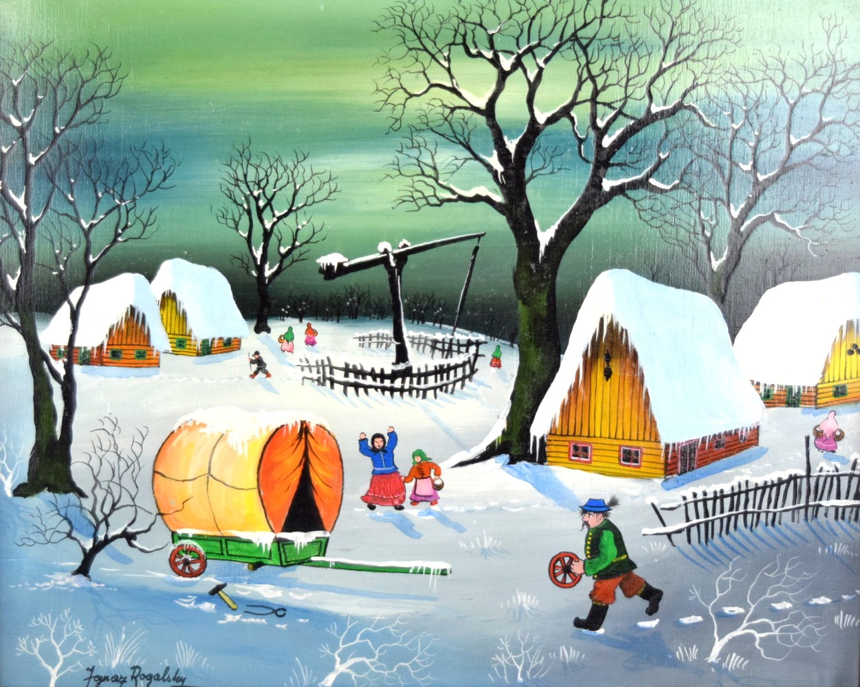 German Ignaz Rogalsky Oil On Canvas Painting