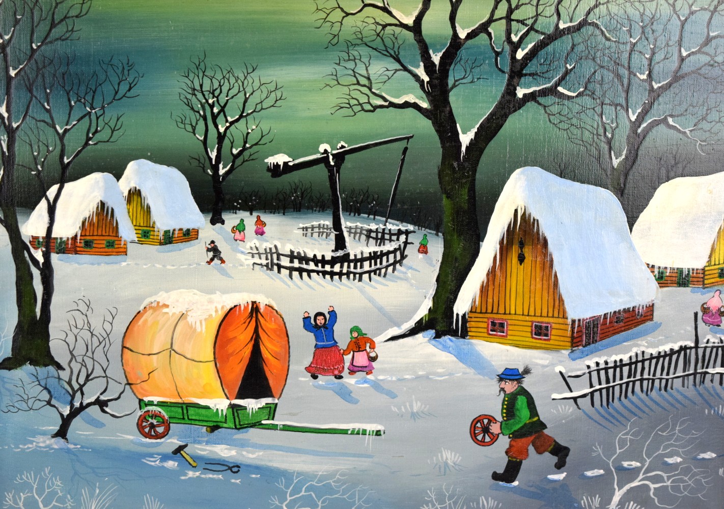 German Ignaz Rogalsky Oil On Canvas Painting