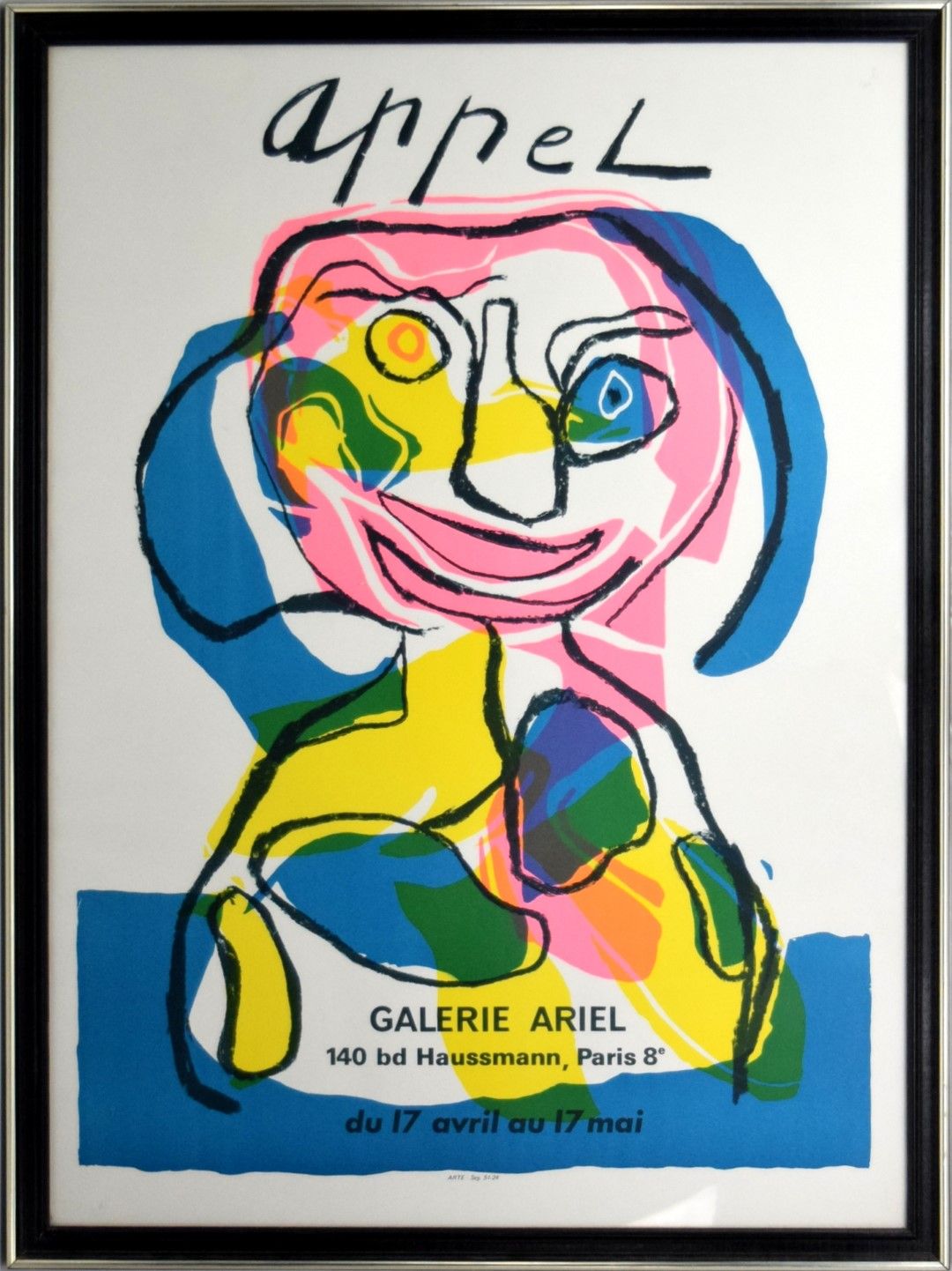 1971 VINTAGE ORIGINAL KAREL APPEL GALERIE ARIEL POSTER