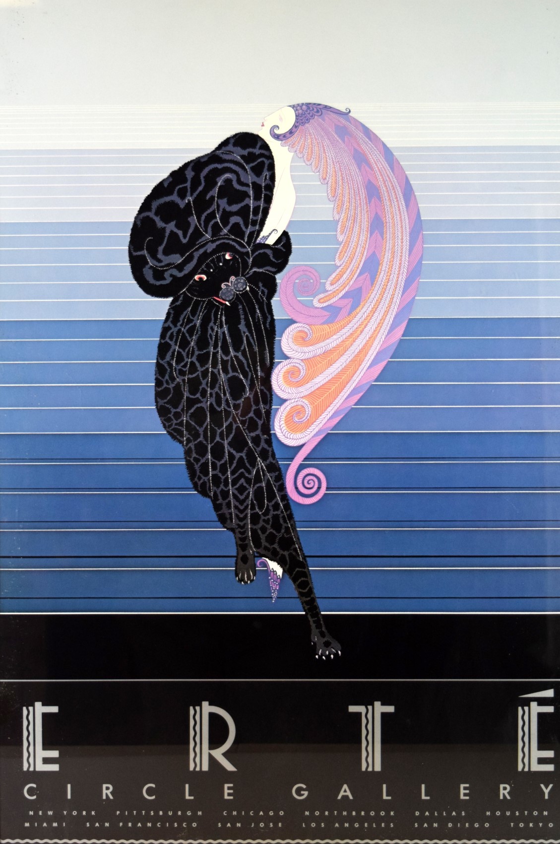 Vintage Erte Circle Gallery Art Deco Poster Beauty And The Beast