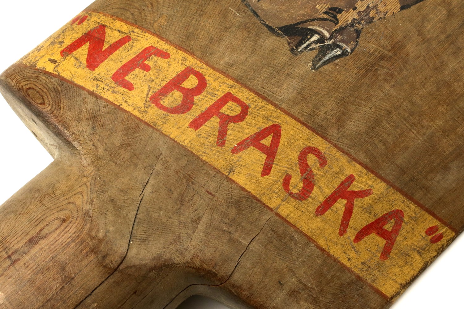 PORTRAIT OF NEBRASKA NUDE AVIATRIX PAINTED ON 1/2 WOODEN CROP DUSTER AIRPLANE PROPELLER