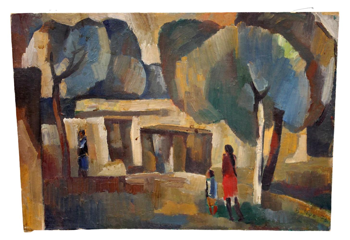 VLADIMIR CHUB (RUSSIAN/UZBEK, B. 1940) OIL PAINTING, "SIDJAK", 1980