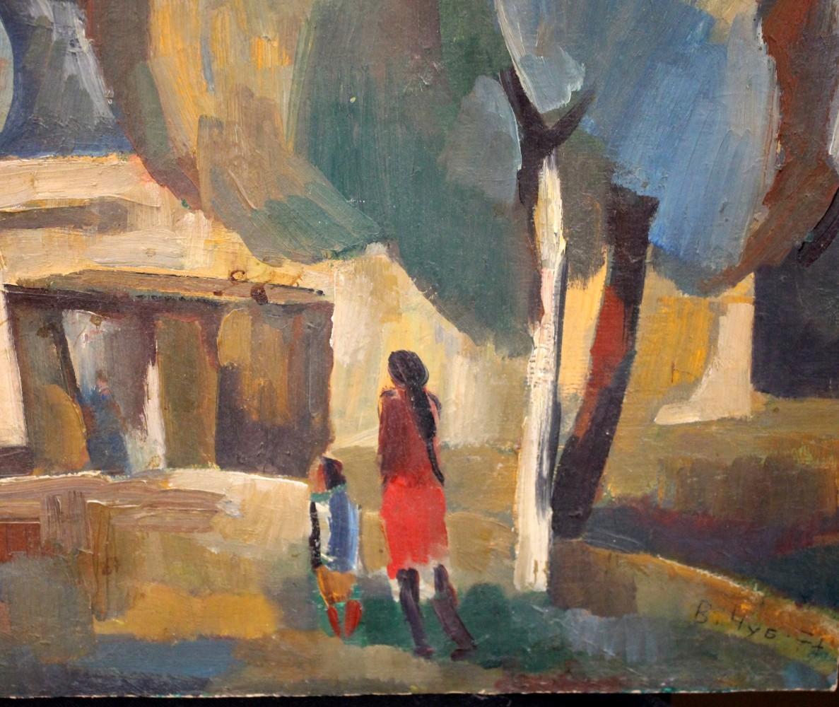VLADIMIR CHUB (RUSSIAN/UZBEK, B. 1940) OIL PAINTING, "SIDJAK", 1980