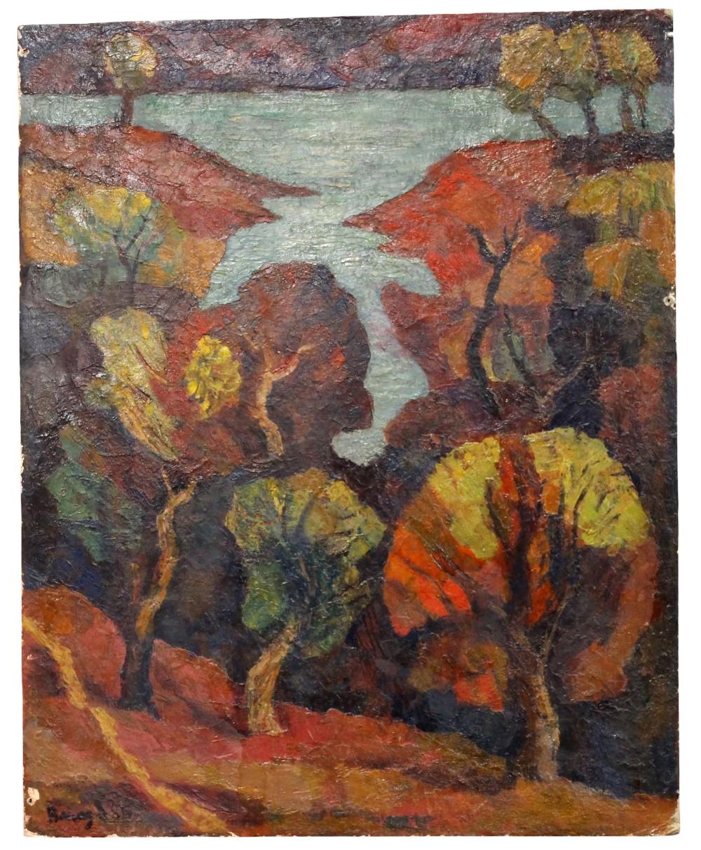 VLADIMIR CHUB (RUSSIAN/UZBEK, B. 1940) OIL PAINTING "AUTUMN", 1986