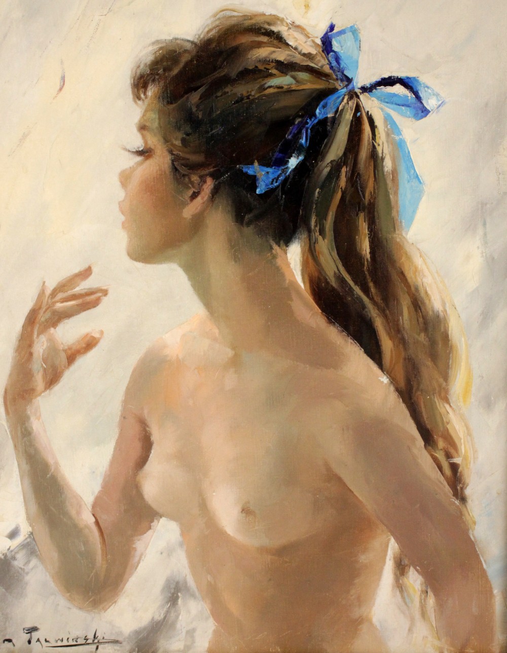Polish Igor Talwinski Female Nude Oil Painting