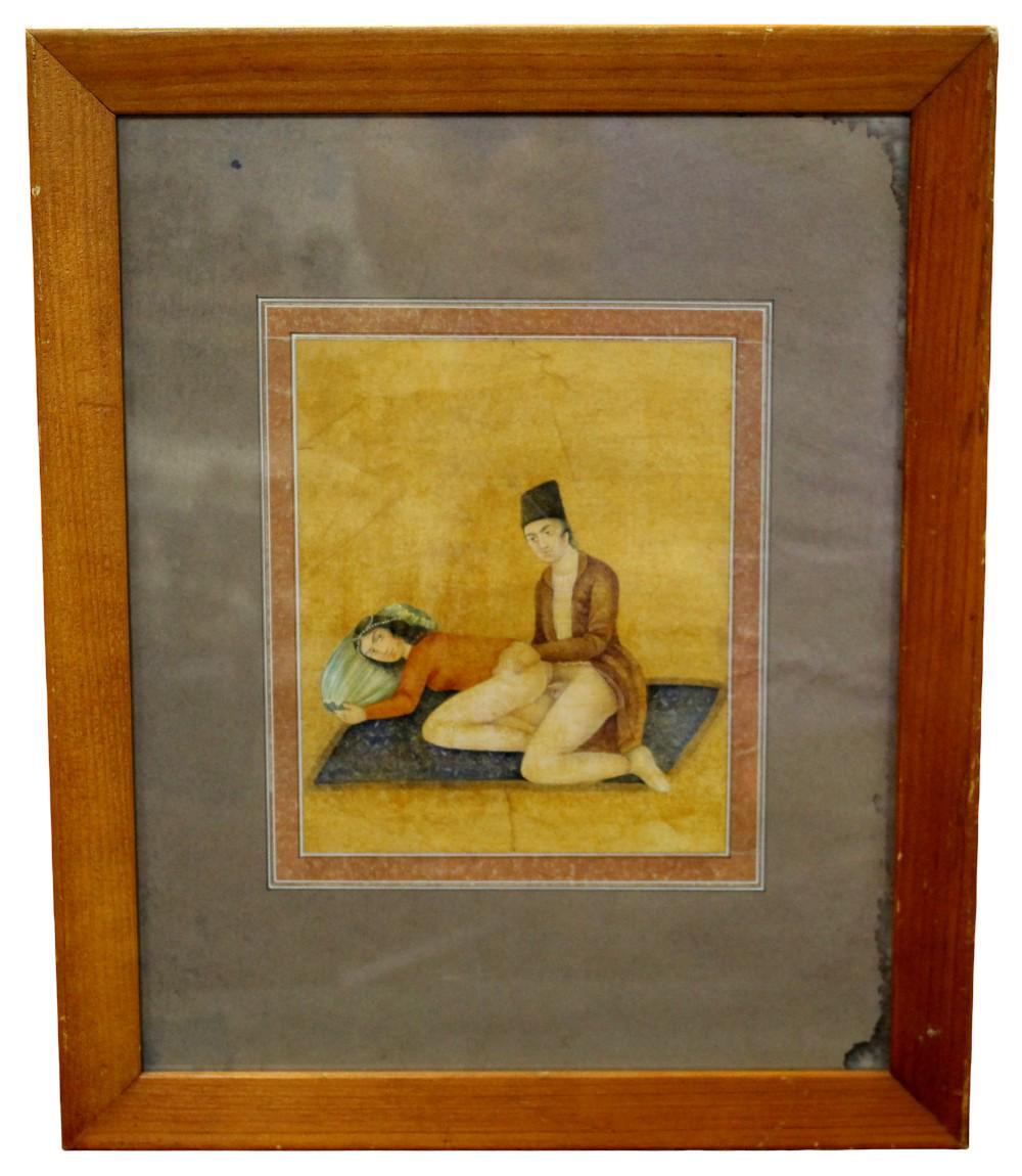 RARE 19TH CENTURY PERSIAN EROTIC MINIATURE