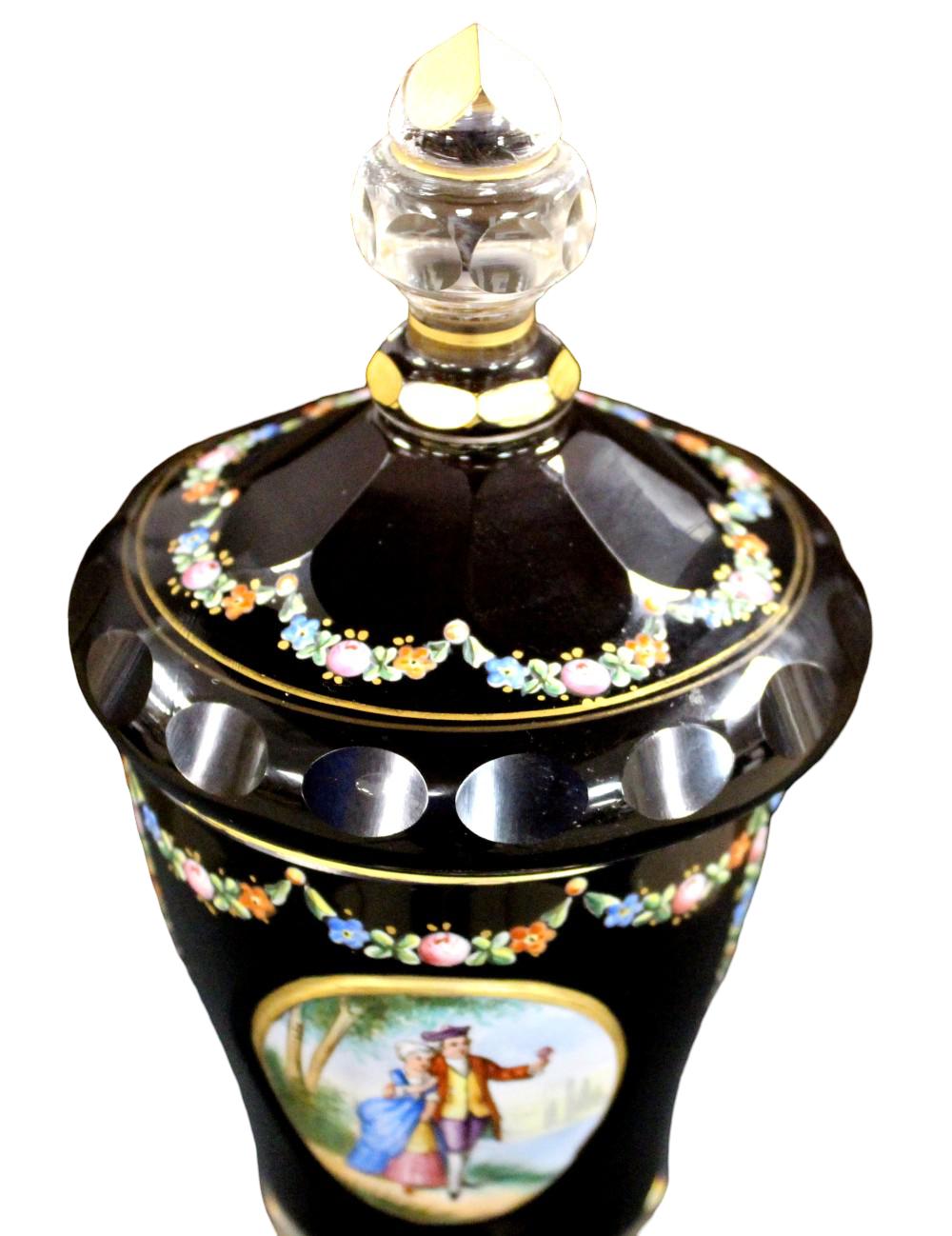 Moser Bohemian Crystal Enamel Bonbonniere 19th Century