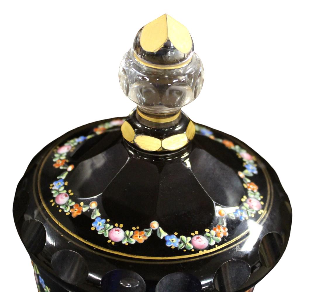 Moser Bohemian Crystal Enamel Bonbonniere 19th Century