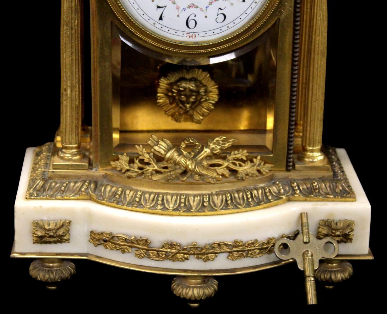 Louis XVI Style Cupid Patinated Bronze Clock