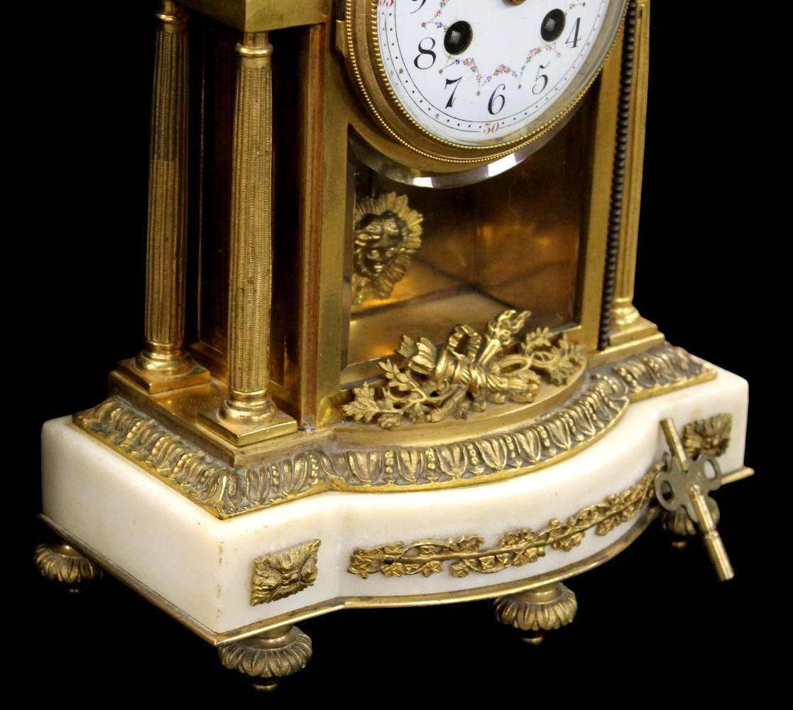 Louis XVI Style Cupid Patinated Bronze Clock