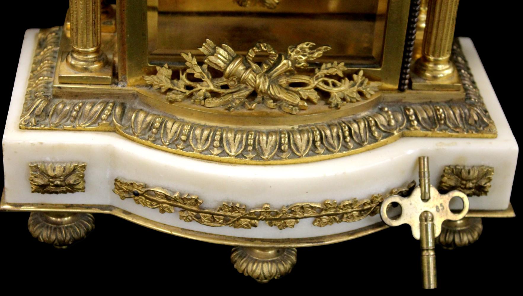 Louis XVI Style Cupid Patinated Bronze Clock