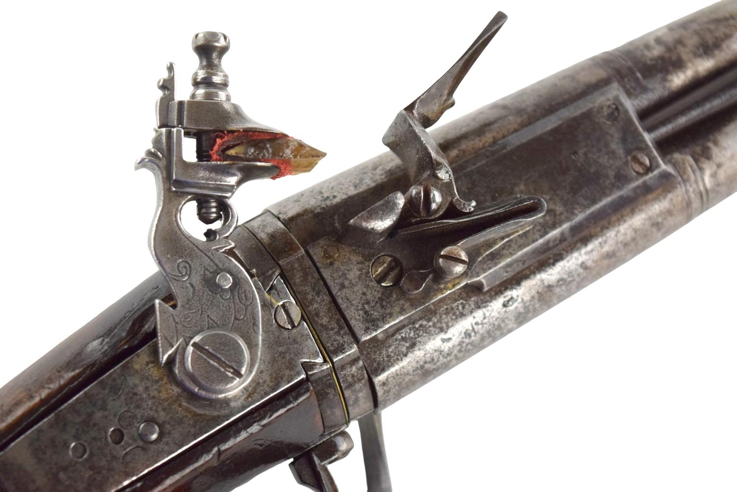 A Good German Wheellock Hunting Rifle With Octagonal Barrel Circa 1735.
